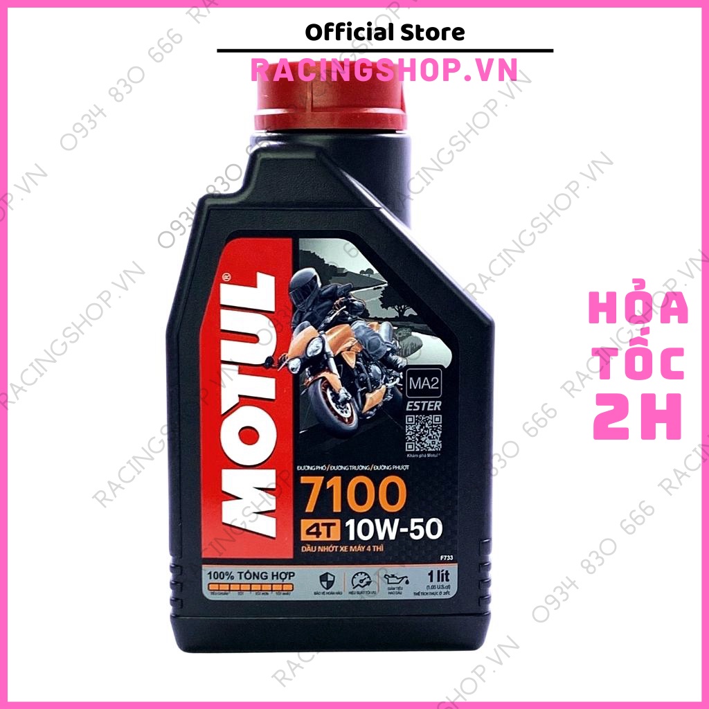 Nhớt Motul 7100 tổng hợp 4T 10W50 1L xe đua racing exciter winner sonic raider satria sirius wave RACINGSHOPVN