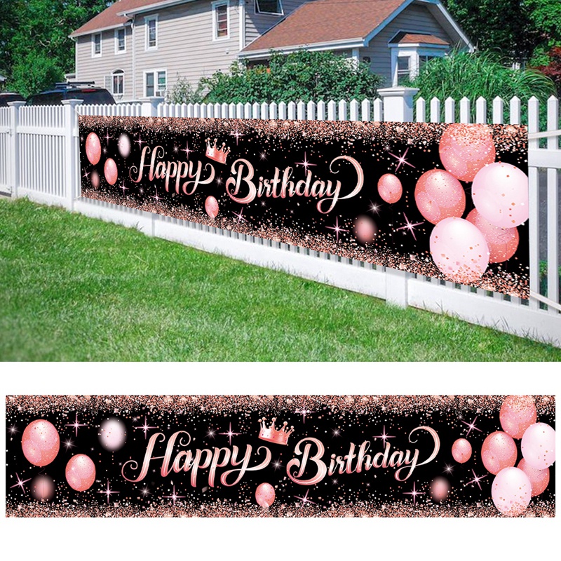 Dây Treo Trang Trí Tiệc Sinh Nhật 40*180cm In Chữ Happy Birthday