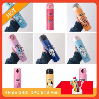 Bình nước cách nhiệt 500ml in hình BT21 dễ thương