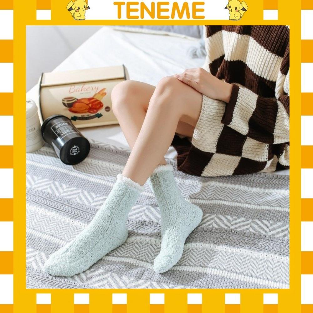 Tất nữ cổ cao Teneme vớ nữ phong cách vintage chất len lông cừu cực cute TN131