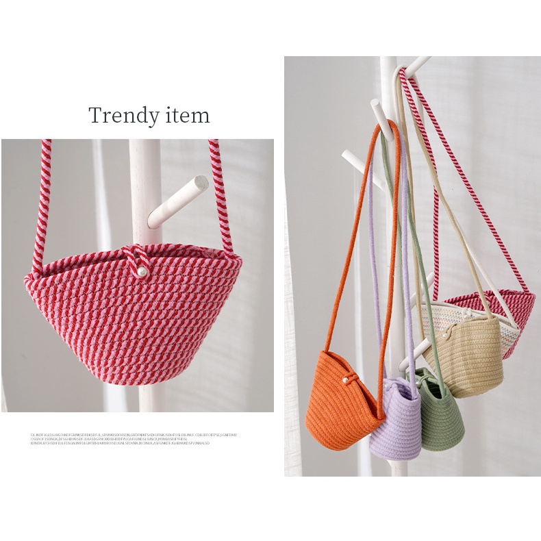 Túi Xách Đeo Vai / Đeo Vai / Đeo Chéo Bằng Rơm cotton Đan Đựng Điện Thoại Cho Nữ