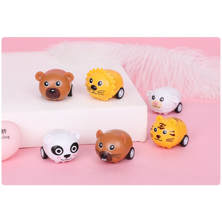 Đồ chơi xe Thú mini dây cót hoạt hình dễ thương