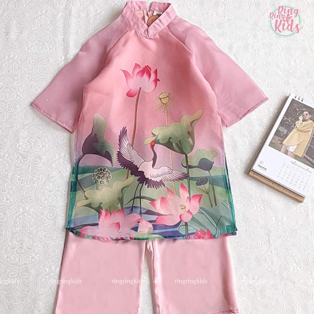 Áo dài Organza Hạc & Sen