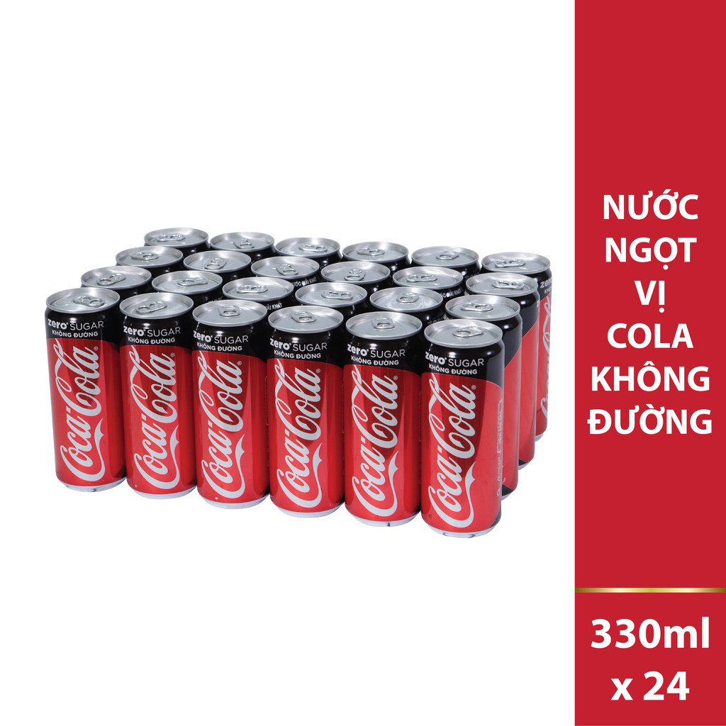 Thùng 24 lon Nước ngọt Coca-cola Zero 330ml/ lon