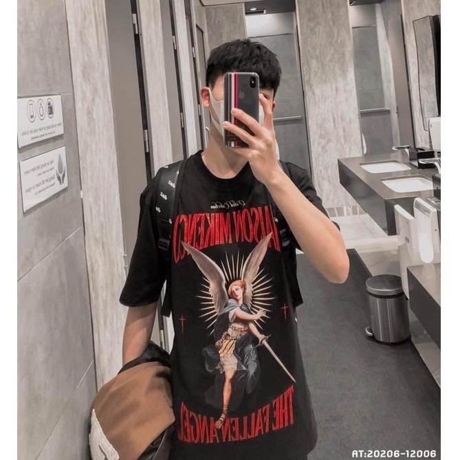 Áo MIKEN phông nam nữ chính hãng cao cấp in thiên thần Fallen Angel 5D, Áo thun local Unisex cộc tay cổ tròn ulzzang