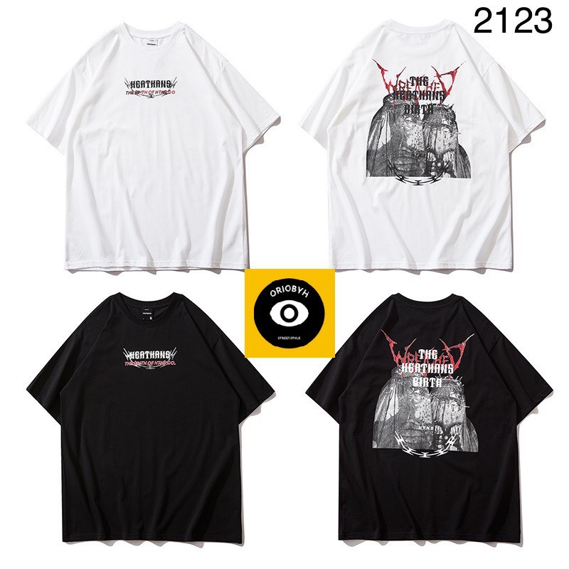 Áo Thun Unisex form rộng - Áo Phông tay lửng THE HEATHANS BIRTH Vải Cotton Dày Mịn phong cách STREET STYLE