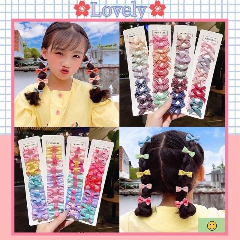 Set 10 Kẹp Tóc Nơ Dễ Thương Cho Bé Gái