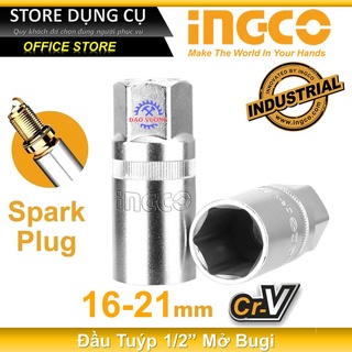 16-21mm đầu tuýp lục giác mở bugi xe máy 1/2" ingco hsps12161 / hsps12211