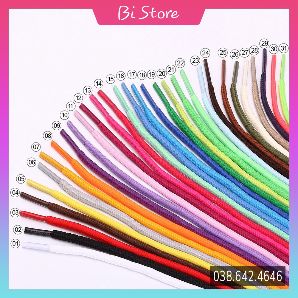 Dây giày tròn dài 1m2 dành cho các loại giày thể thao / sneaker cổ ngắn [𝗕𝗮́𝗻 𝘁𝗵𝗲𝗼 𝗰𝗮̣̆𝗽]