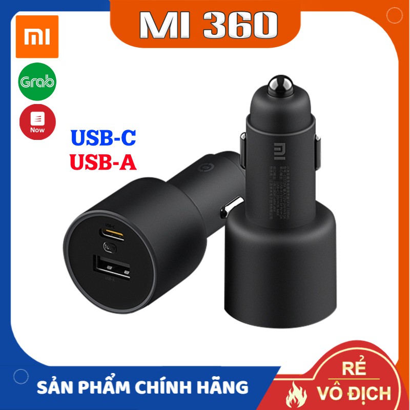 Cốc Sạc Ô Tô Nhanh 2 cổng 100W 1A1C Xiaomi ✅ Tẩu sạc xe hơi nhanh Xiaomi Hàng chính hãng