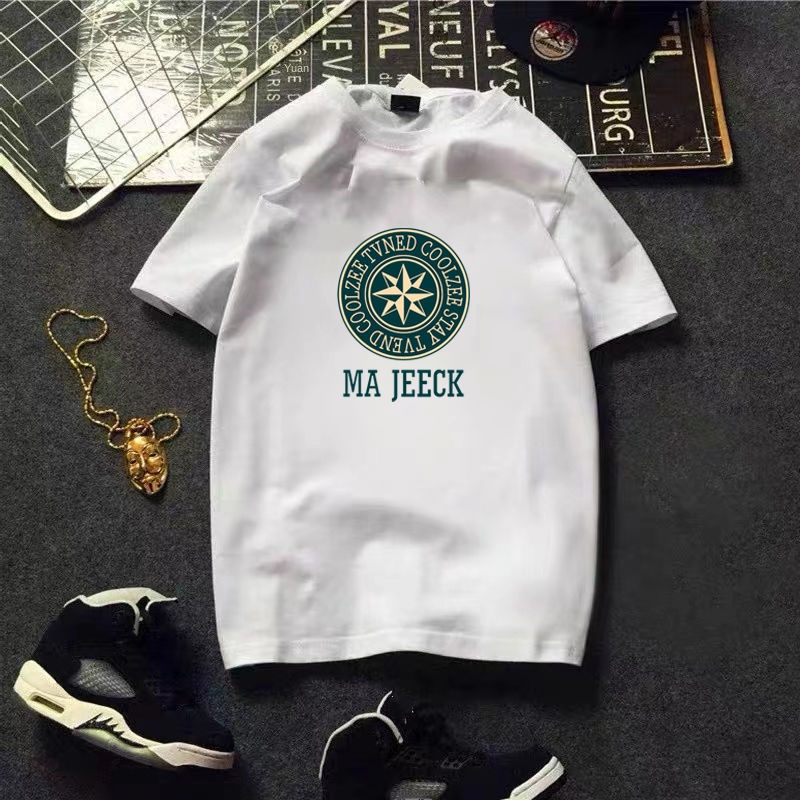 Áo nam tay ngắn cổ tròn dáng rộng phong cách Hàn Quốc thời trang mùa hè