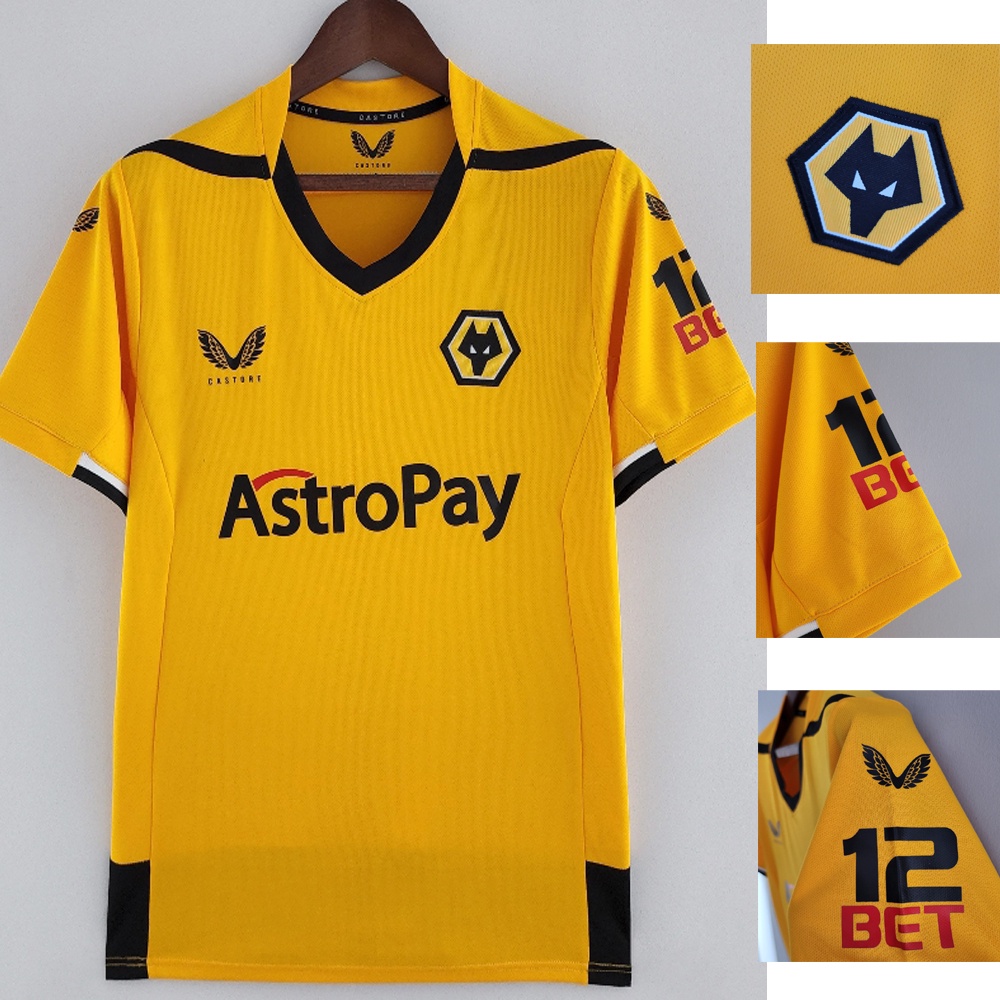 Áo Thun Đá Banh Màu Vàng In Số 2022-23 Wolverhampton Dành Cho Nam