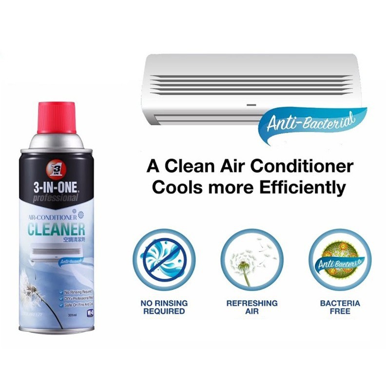 [ LÊN DÙNG] Chai Xịt Làm Sạch Máy Lạnh WD-40 3 In 1 Professional Air Conditioner Cleaner (331ml)