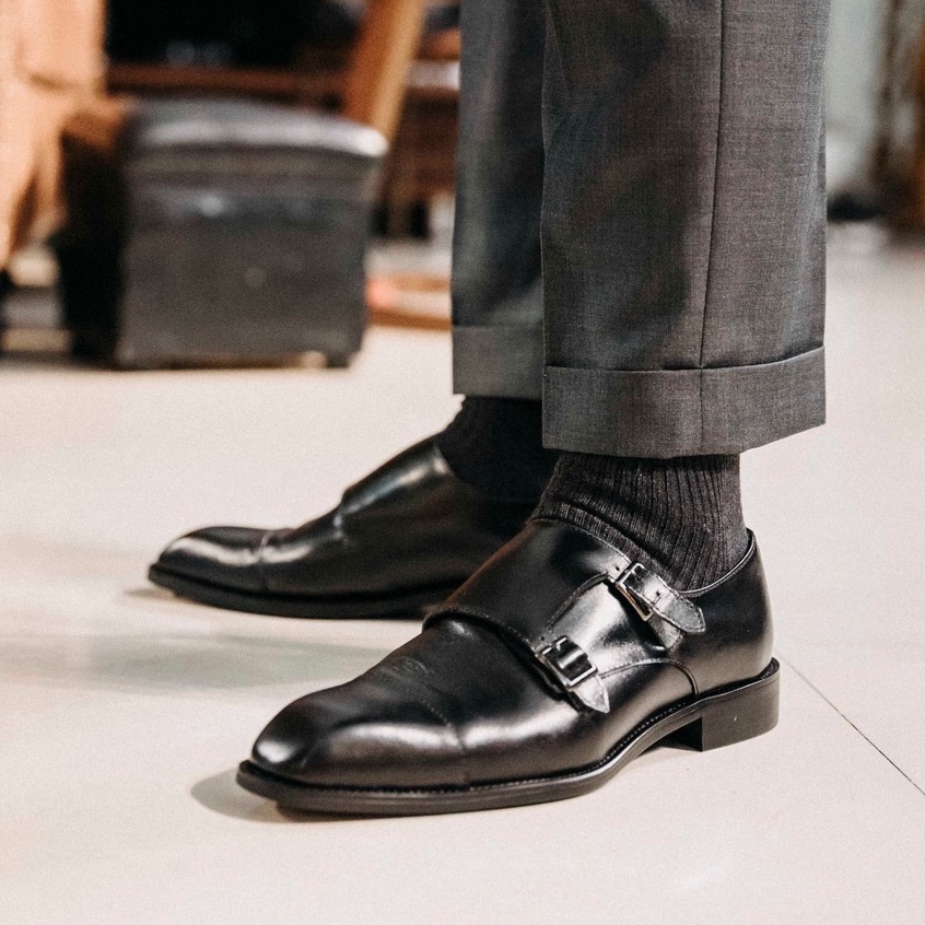 Giày tây nam công sở cao cấp đế phíp da bò thật bảo hành 1 năm kiểu dáng Double Monkstrap - Mã T157