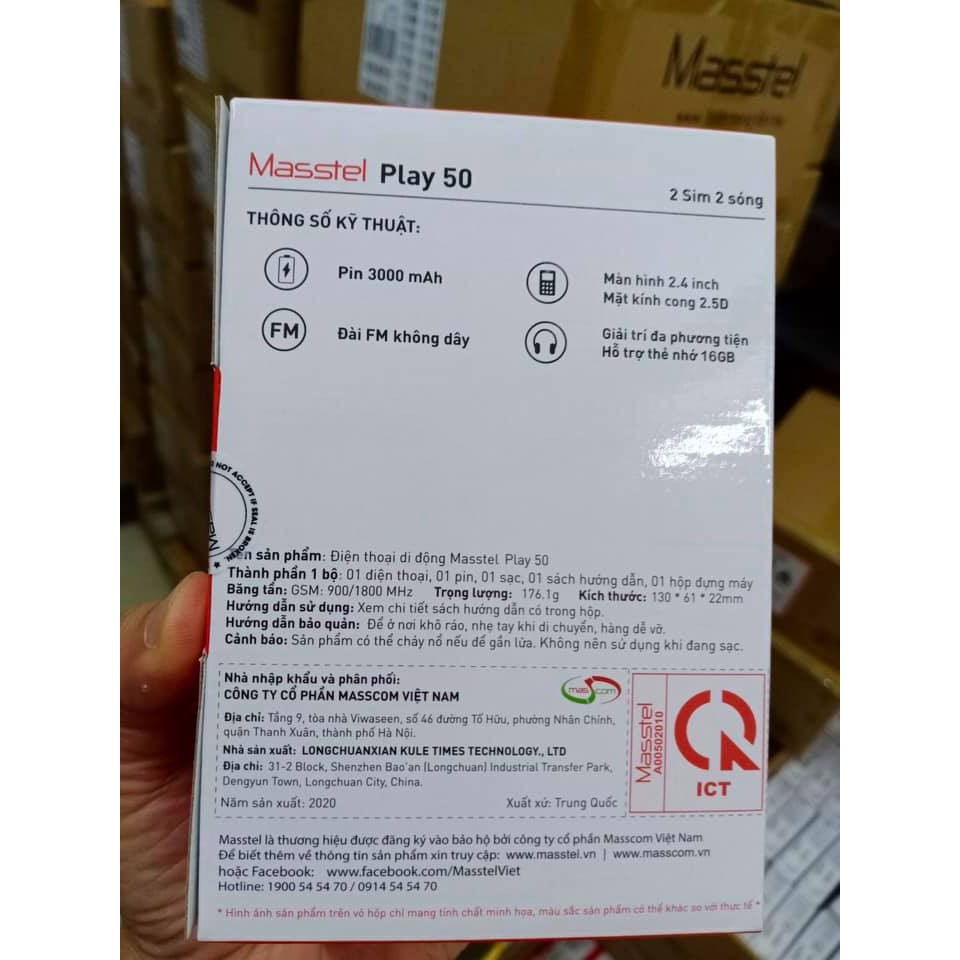 Điện thoại Masstel Play 50 pin siêu trâu, Loa to, giá siêu rẻ - Hàng chính hãng - Bảo hành 12 tháng