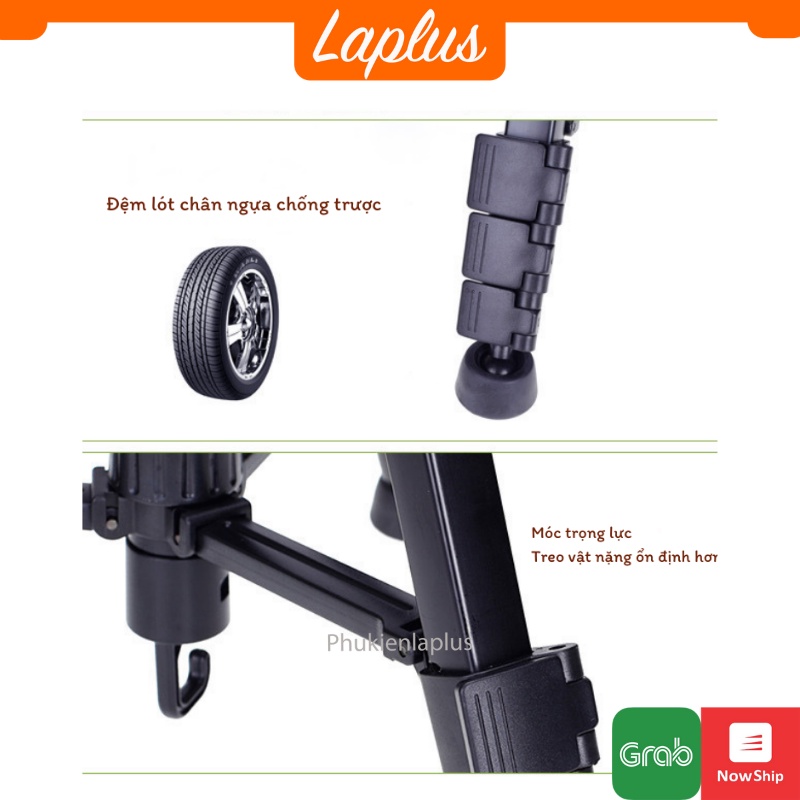 Chân máy ảnh, tripod Yunteng Model 668, khung nhôm cao cấp