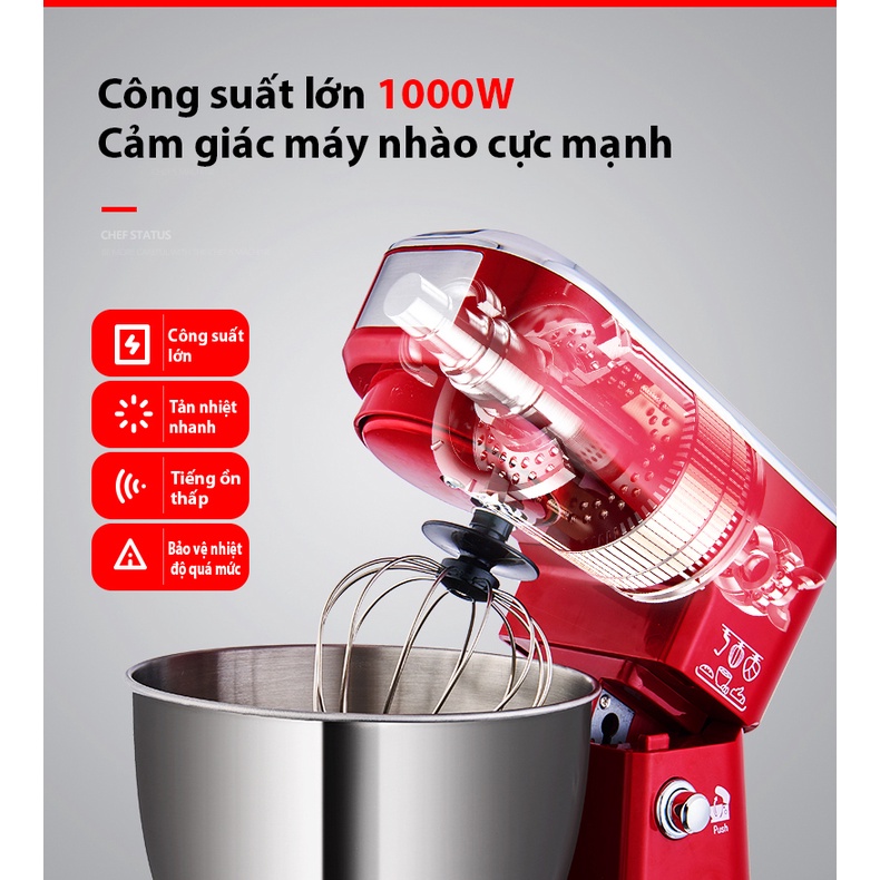 Máy trộn bột máy đánh trứng cỡ lớn đa năng bát inox 5 lítcông suất máy trộn bột đa năng đánh kem -Hạn bảo hành 12 tháng