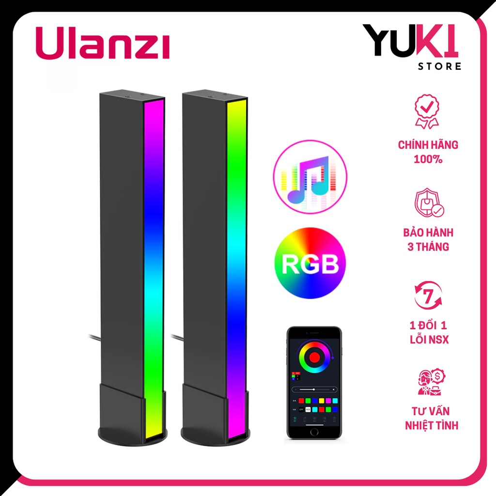 ULANZI GL01 (2700K-6500K) - Đèn Led RGB Thay Đổi Màu Sắc Theo Nhịp Điệu Âm Nhạc - Hàng Chính Hãng
