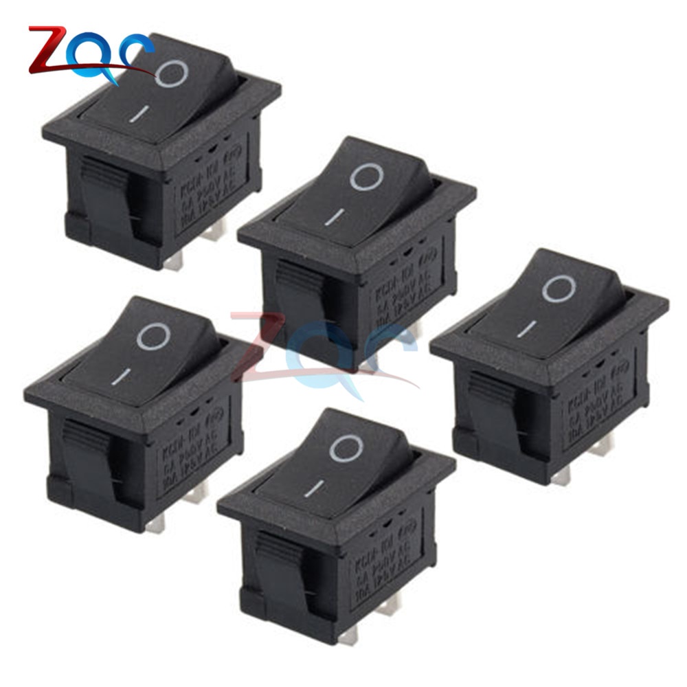 Bộ 5 Công Tắc Bập Bênh 2 Chân On/Off Tròn KCD1-101 125V Chuyên Dụng Dành Cho Tàu Thuyền/Xe Hơi