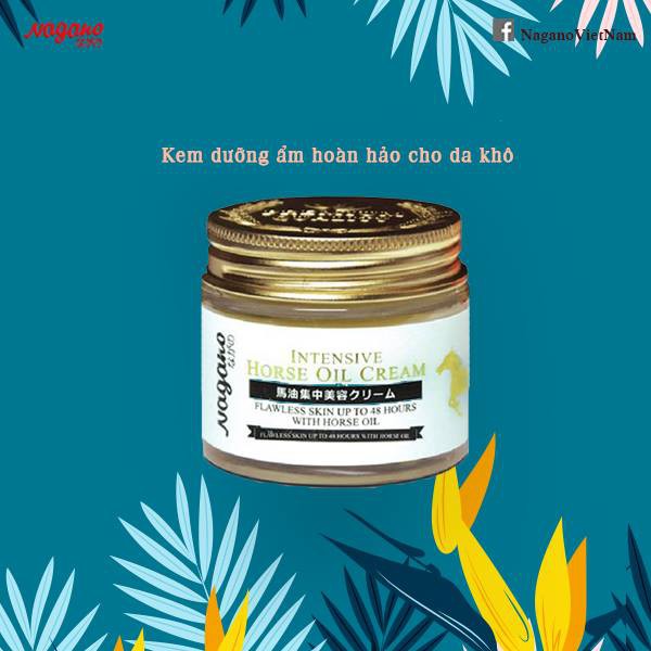 Kem dưỡng ẩm trắng da chiết xuất dầu ngựa (INTENSIVE HORSE OIL CREAM) Nagano JAPAN 70g