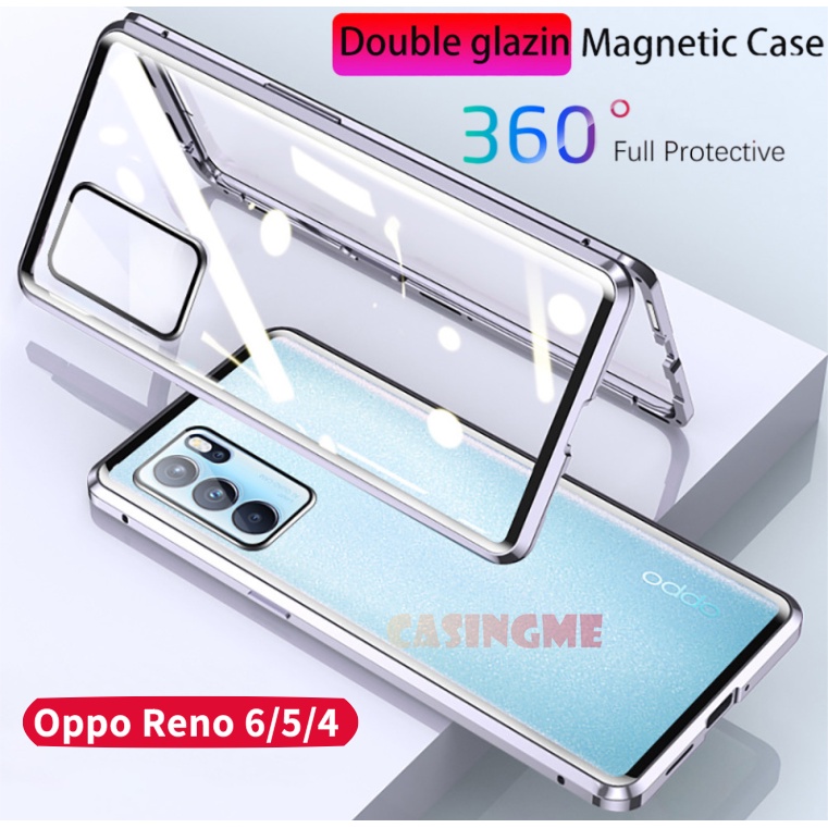 Ốp điện thoại kính cường lực bảo vệ toàn diện 360 độ cho Oppo Reno6 Reno 6 Z Pro plus 5 4 Reno5 Pro 5G Reno6Z F 6Z 5F 4G