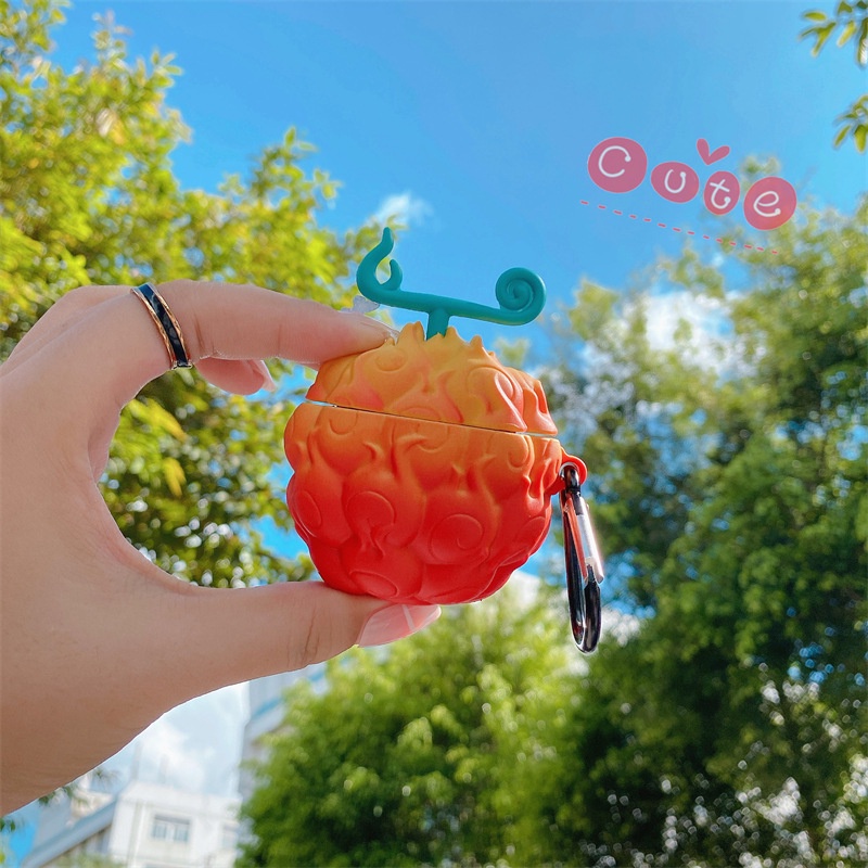 Vỏ Bảo Vệ Hộp Sạc Tai Nghe AirPods 1 2 3 Pro Bluetooth Hình Trái Cây Ác Quỷ Trong One Piece Ace Sabo mera-mera
