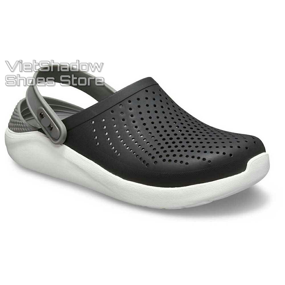 Dép bít đầu - Sục nhựa LITERIDE Unisex màu Đen/lót xám/đế trắng - Mã SP 204592