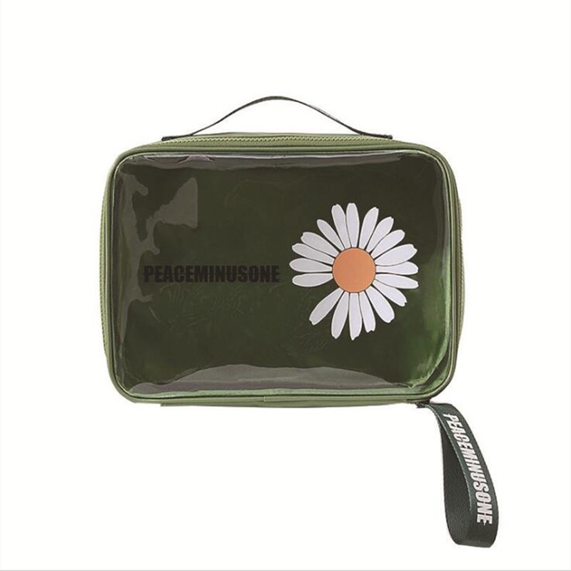 Daisy wash cosmetic bag waterproof PVC portable skin care products large capacity visual storage bag