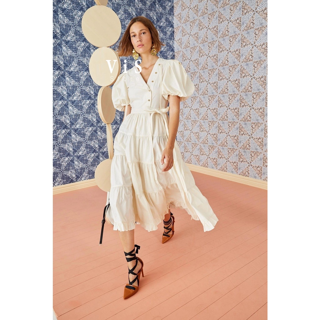 ĐẦM MIDI NỮ XÒE TẦNG