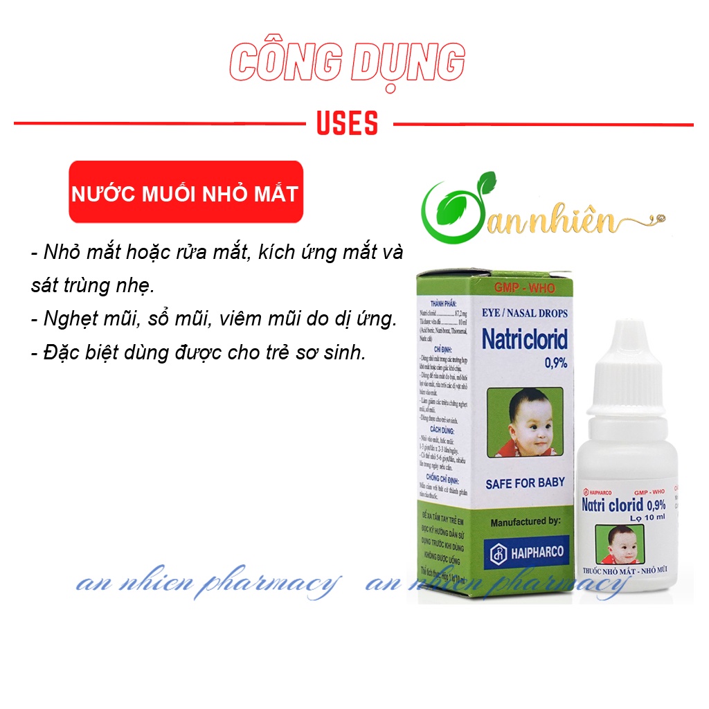 Combo 10 lọ nước muối Natriclorid 0.9%.HP