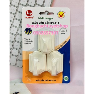 Móc vân gỗ HPG113 - Móc dán treo tường trang trí nhà cửa siêu tiện lợi bằng nhựa cao cấp HOFACO