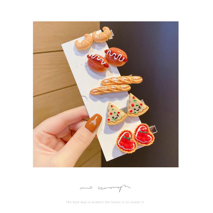 Kẹp Tóc Hình Bánh Hamburger Phong Cách Hàn Quốc Dễ Thương Cho Bé Gái