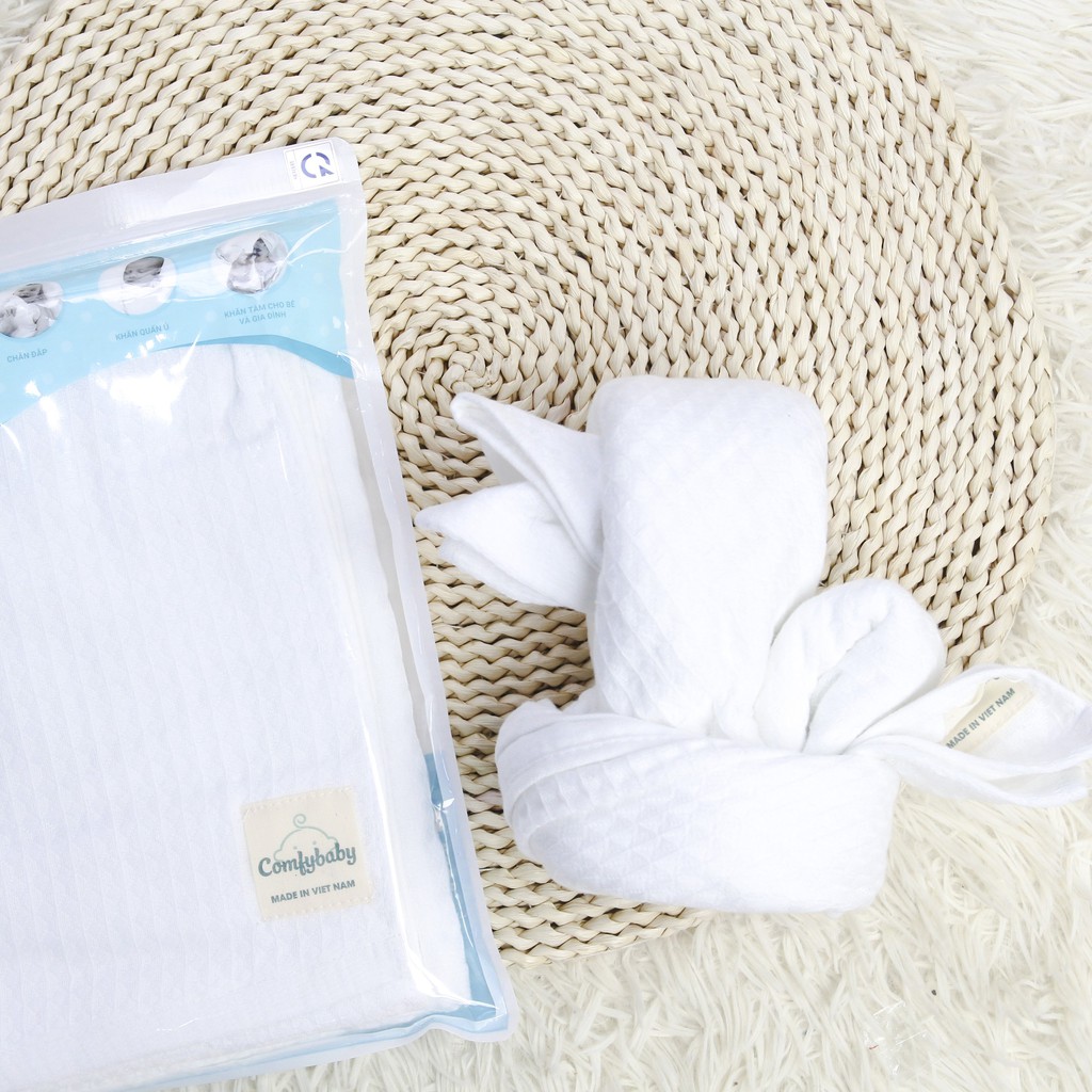 Khăn tắm đa năng, chăn đắp, quấn ủ cho bé 100% Cotton cao cấp 70x70 cm Comfybaby