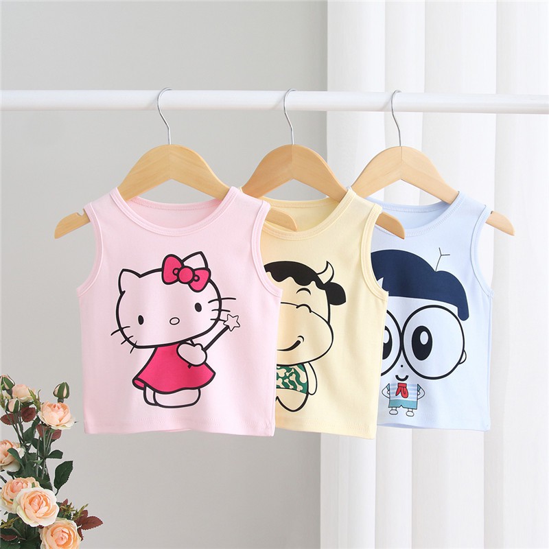 ÁO BA LỖ COTTON 4C BA LỖ HÌNH NGỘ NGHĨNH KITTY, BÉ MẮT TO, DÊ CHO BÉ TRAI VÀ BÉ GÁI