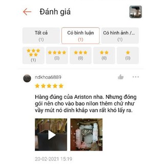 Van 1chiều theo bình nước nóng Ariston
