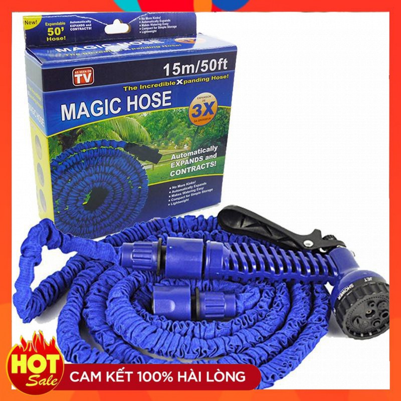 🔏Hàng Loại 1🔏 Vòi Rửa Xe, Tưới Cây, Vòi Xịt Rửa Thông Minh Giãn Nở Magic Hose Giãn Nở 15/30M