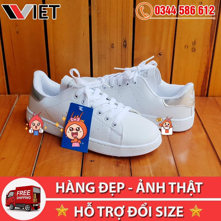 Giày Thể Thao Stan Smith Gót Bạc Siêu Đẹp