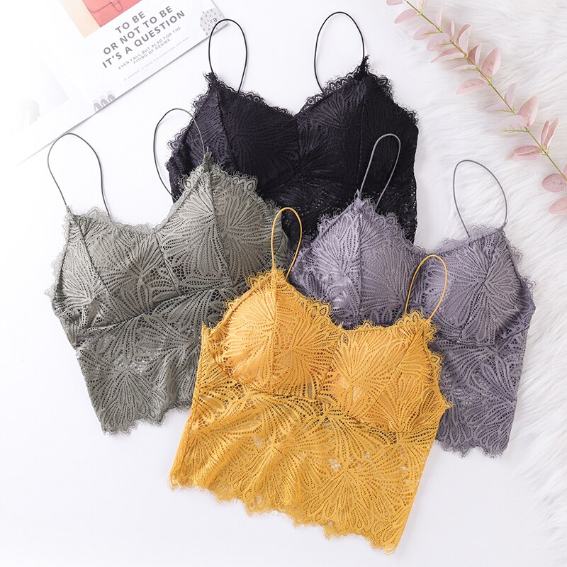 Áo Ngực Ren Hoa Không Gọng Phong Cách Hàn Quốc