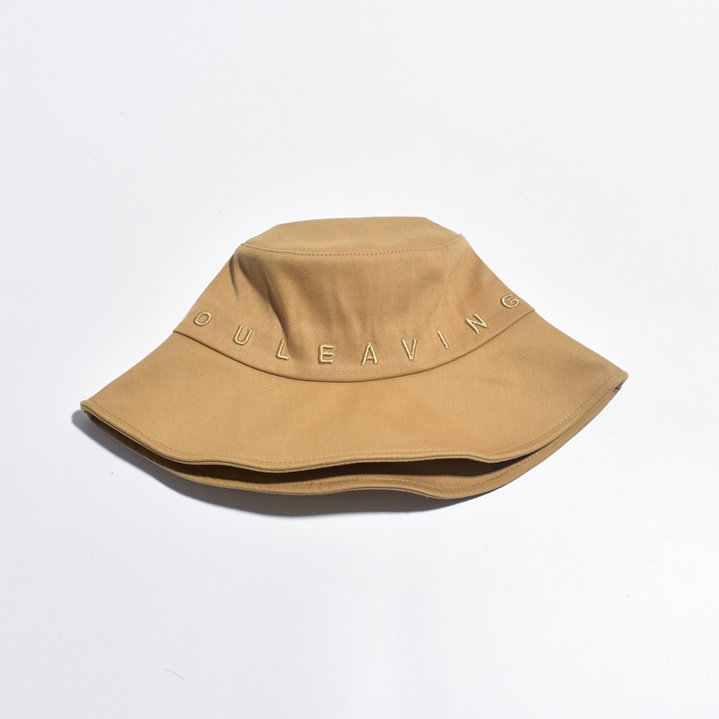 Nón Tai Bèo Vành Rộng Thêu Chữ Đơn Giản Thời Trang Nhật Bản Cho Nữ