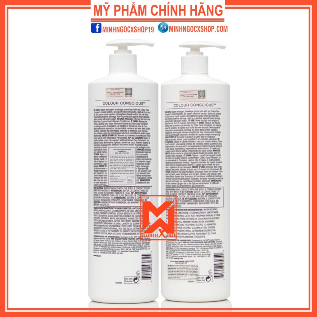 Dầu gội xả phục hồi TIGI COPYRIGHT REPAIR 970ml chính hãng