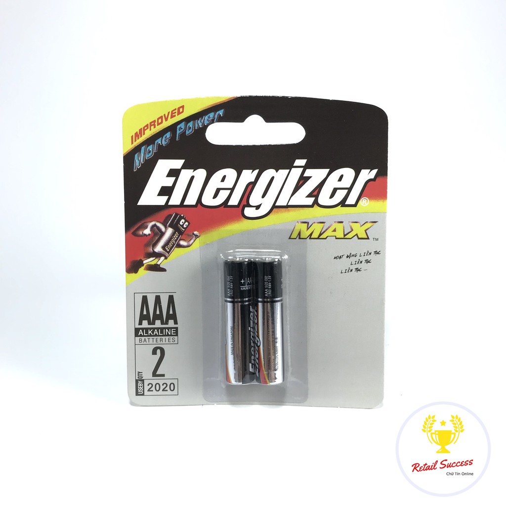 Pin đũa Pin tiểu ENERGIZER MAX vỉ 2 viên AA | AAA. RetailSuccess | Retail Success