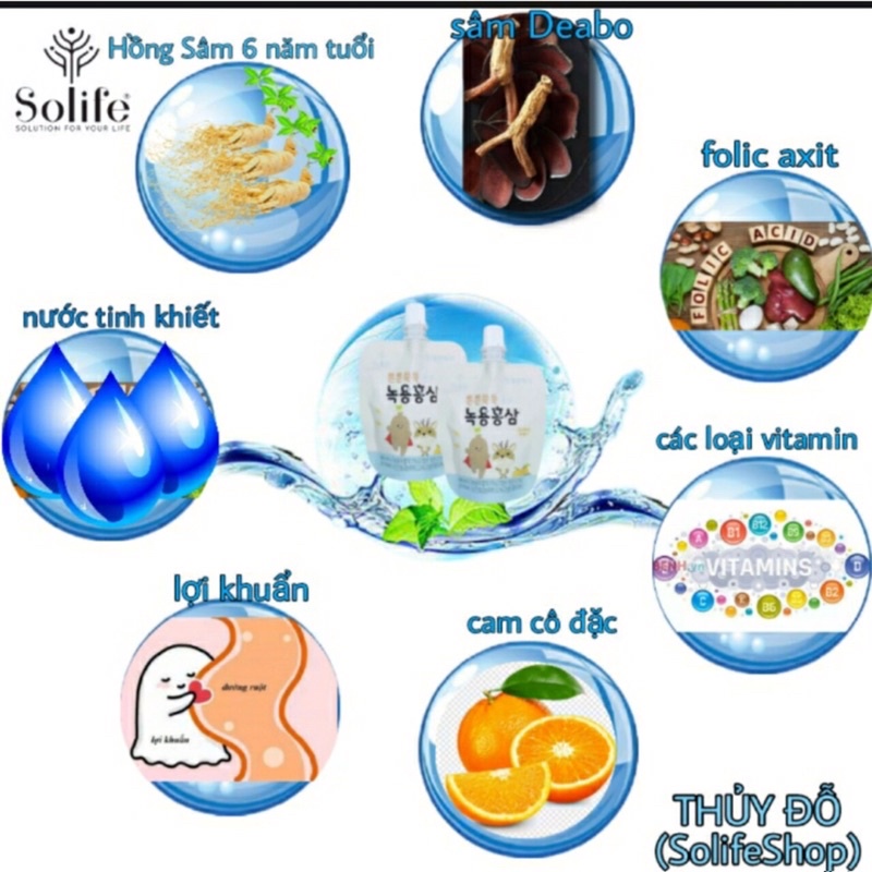 3 Gói Hồng Sâm Solife Baby Dùng Thử Cho Bé