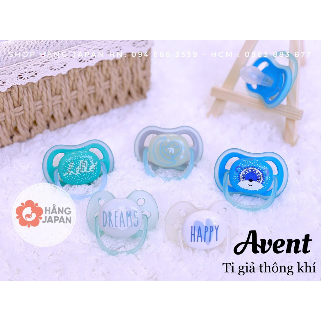 Sét 2 ty ngậm PHILIPS  AVENT silicon thông khí cho bé từ 0-18 tháng hàng chính hãng