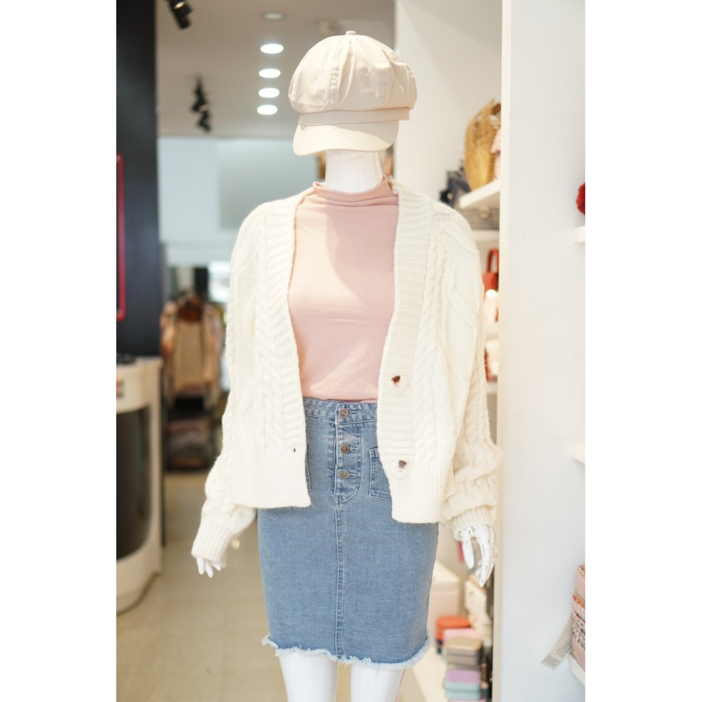 Cadigan Dày 654 Trắng