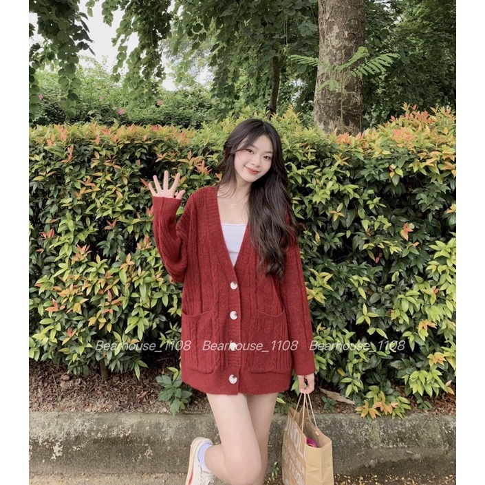 💐 ÁO CARDIGAN LEN TRƠN FORM DÀI RỘNG *THESWEET *SIÊU ĐẸP