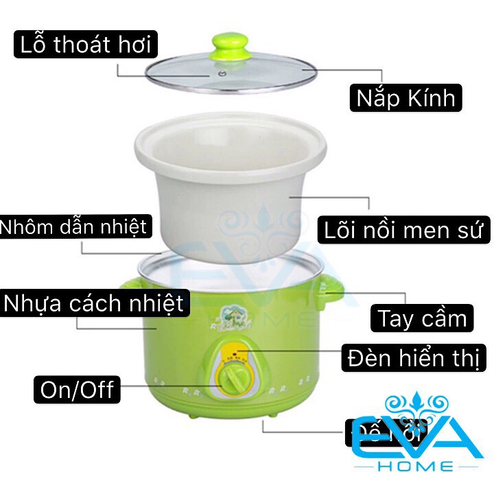 Nồi Tiềm Canh Tiềm Yến Nấu Cháo Bằng Điện 1,5 Lít