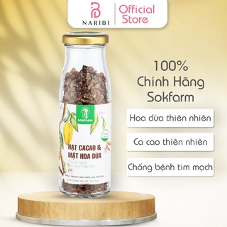 Hạt cacao và mật hoa dừa sokfarm đặc sản trà vinh - chai 75g