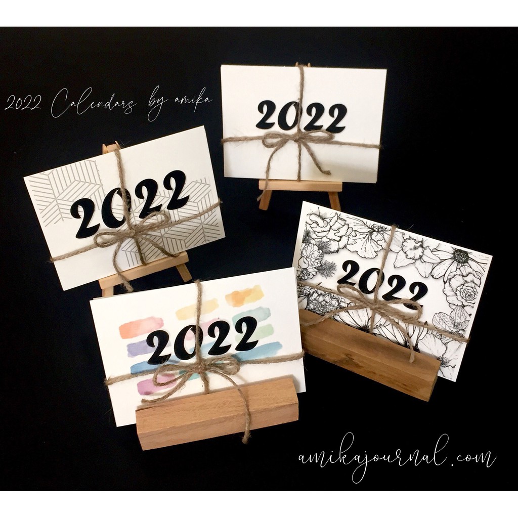 Lịch năm 2022 có âm lịch -MINIMALIST CALENDAR BY amika - Giá vẽ gỗ mini trang trí bàn học (MIỄN PHÍ in tên riêng, quote)