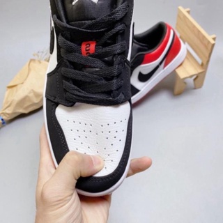 Giày JD cổ thấp sneaker 1 low đỏ đen thời trang hàng đẹp