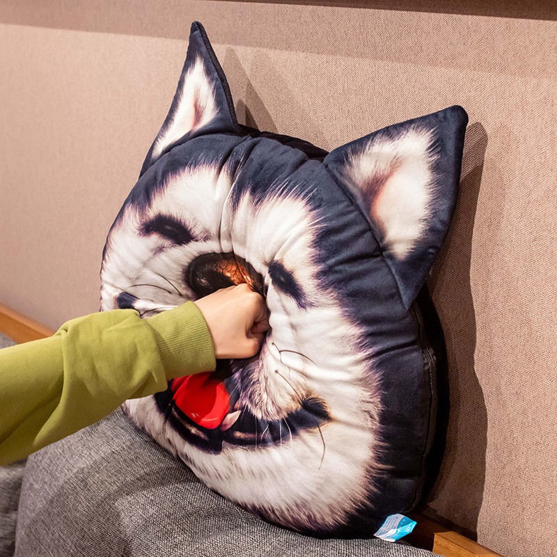 🐻🐻Gối Sofa hình chó Husky 3D dễ thương